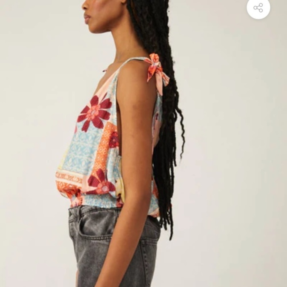 Free people tied to you tank top. Color is tropical combo. - Picture 4 of 7